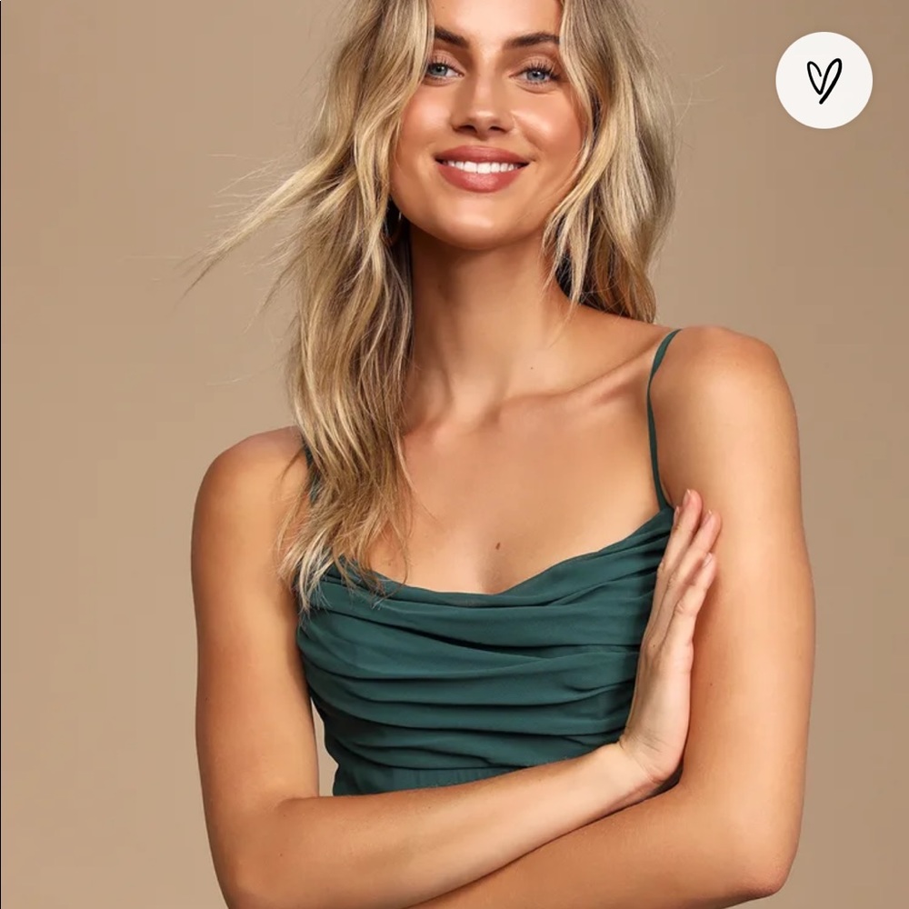 Captivated Emerald Green Cowl Neck Dress. Brand New with tags